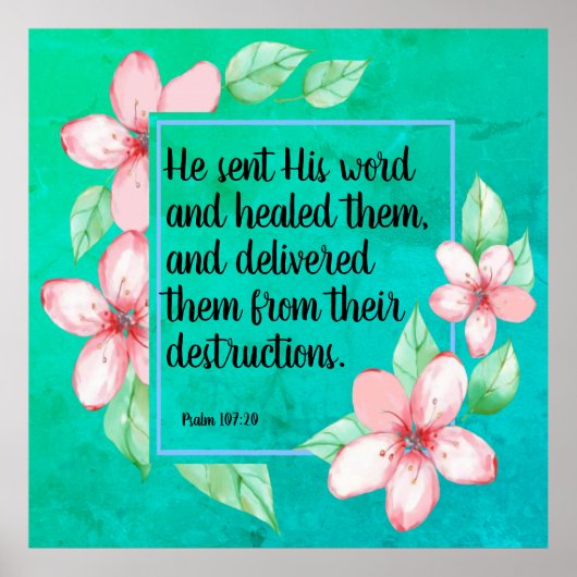 Poster Psaume 107:20 (Devant)