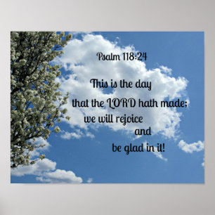 Poster Psaume 118:24 This is the day that the Lord hath