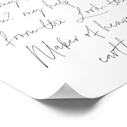 Poster Psaume 121:1-2 Script (Coin)