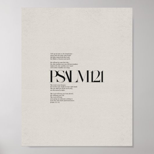 Poster Psaume 121 - "Je lève mes yeux vers les collines" (Devant)