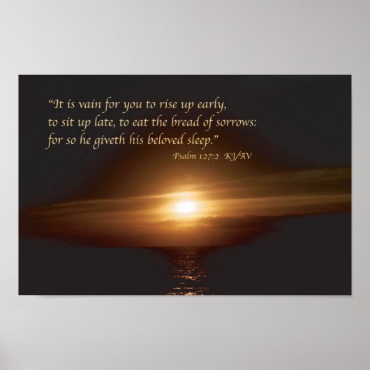 Poster Psaume 127:2 Écritures Imprimer (Devant)