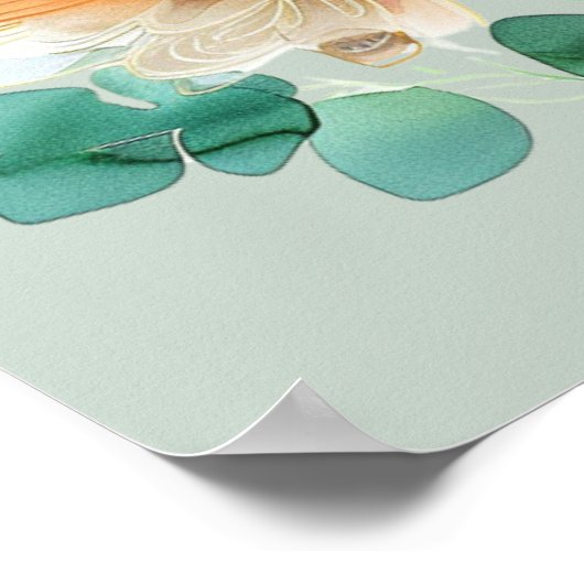 Poster Psaume 136 Son Amour Endure Pour Toujours Vert Flo (Coin)