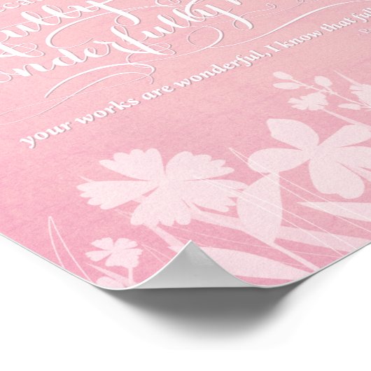 Poster Psaume 139:13-14 "Créé avec crainte et merveilles" (Coin)