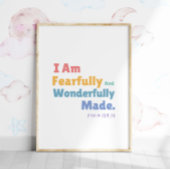 Poster Psaume 139:14 Enfants Bible Verse Christian Nurser