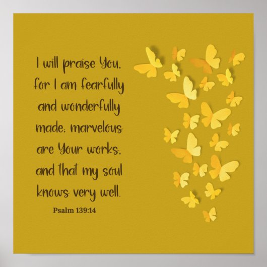 Poster Psaume 139:14 Fearful and Wonderful Made (Devant)