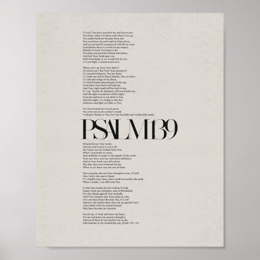 Poster Psaume 139 - "Fearful and Wonderful Made" (Devant)