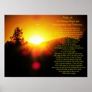 Poster Psaume 141 avec le coucher du soleil lumineux