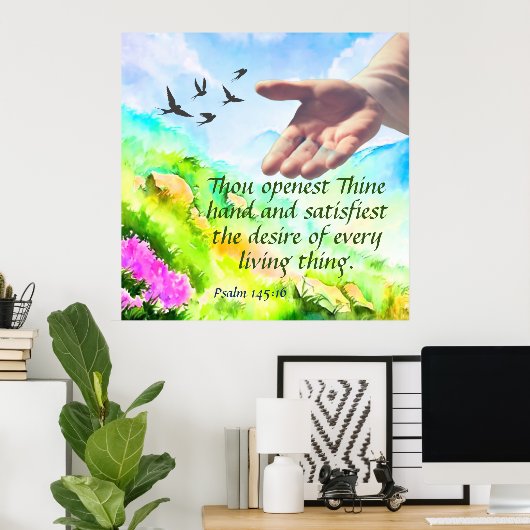 Poster Psaume 145:16 (Bureau à domicile)