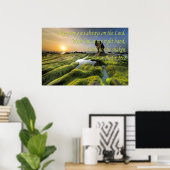 Poster Psaume 16:8 Je garde toujours mes yeux sur le Seig (Bureau à domicile)