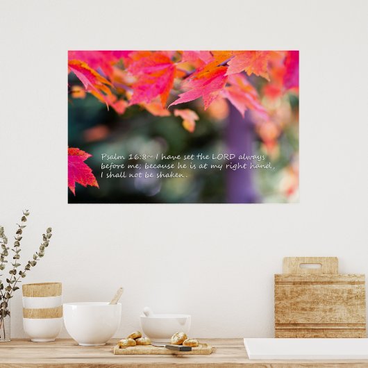Poster Psaume 16:8 sur Feuilles d'automne (Cuisine)