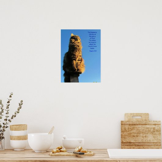 Poster Psaume 19:1 Mème de chat ange (Cuisine)