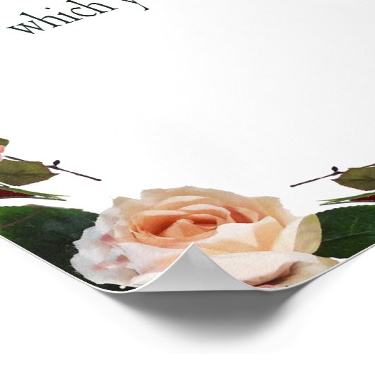 Poster Psaume 1 avec Flower Borders (Coin)