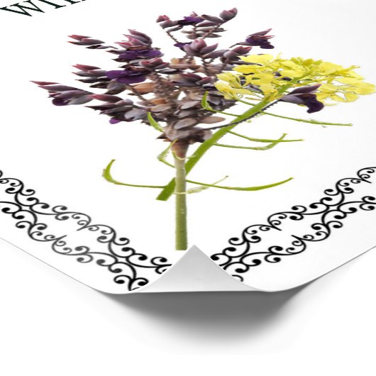 Poster Psaume 1, Pink Yellow Flower Design, Blessed, (Coin)