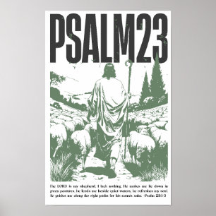 Poster Psaume 23:1-3 « Le Seigneur est mon berger » Affic
