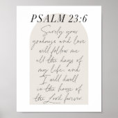 Poster Psaume 23:6 Mini Boho Arc Beige Script (Devant)