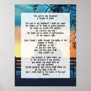 Poster Psaume 23 citation biblique