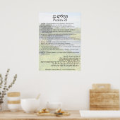 Poster Psaume 23 en anglais, hébreu et translittération (Cuisine)