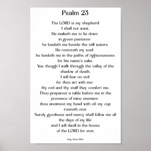 Poster Psaume 23 KJV (Devant)