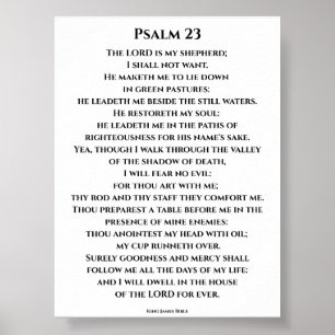 Poster Psaume 23 KJV Police Cinzel Gras
