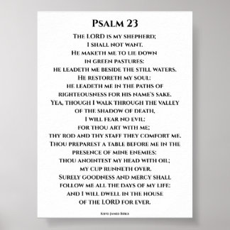 Poster Psaume 23 KJV Police Cinzel Gras