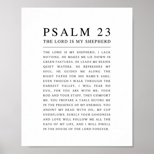 Poster Psaume 23 Le Seigneur est mon Berger (Devant)