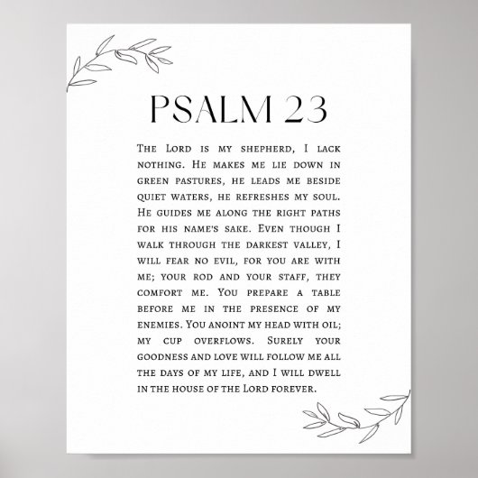 Poster Psaume 23 Le Seigneur est mon Berger (Devant)