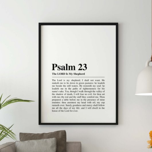 Poster Psaume 23 NKJV Le Seigneur est Mon Pasteur
