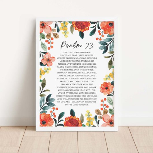 Poster Psaume 23 NKJV Le Seigneur est Mon Pasteur