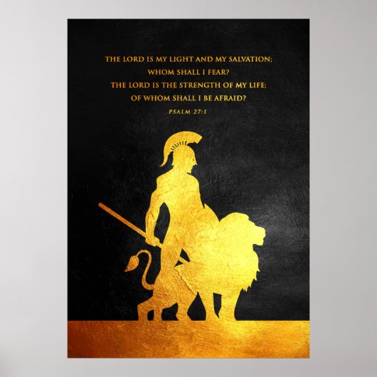 Poster Psaume 27:1 Verse de la Bible (Devant)