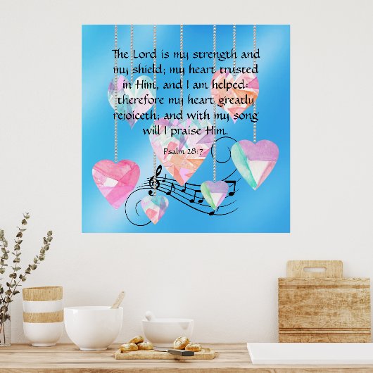 Poster Psaume 28:7 (Cuisine)