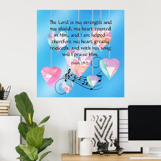 Poster Psaume 28:7 (Bureau à domicile)