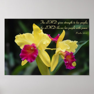 Poster Psaume 29:11 Bible chrétienne Verse Écriture