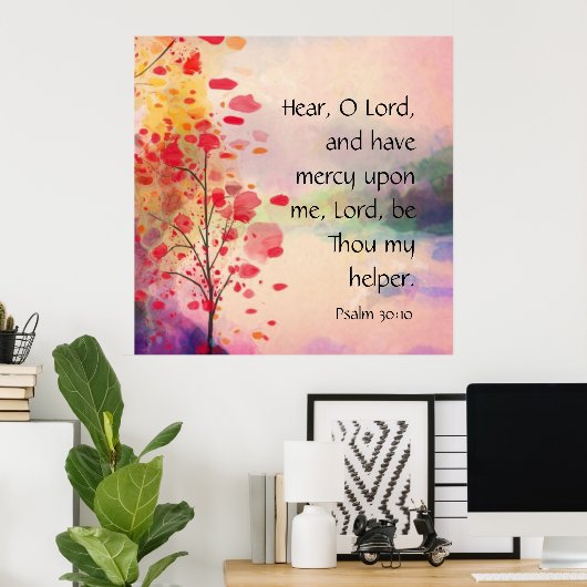 Poster Psaume 30:10 (Bureau à domicile)
