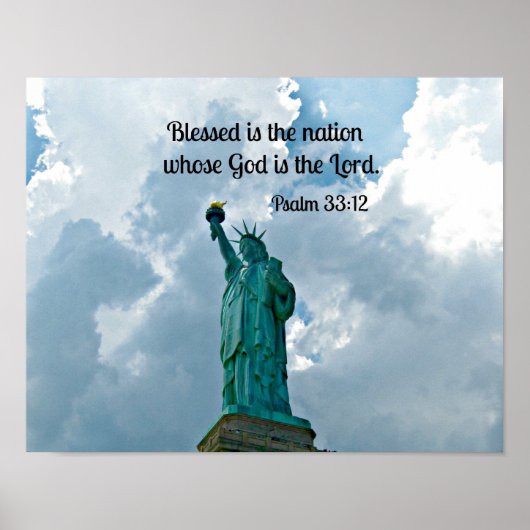 Poster Psaume 33:12 (Devant)