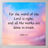 Poster Psaume 33:4 (Devant)