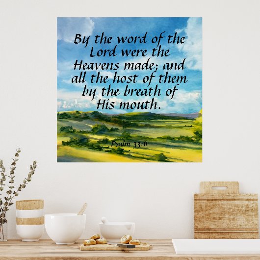 Poster Psaume 33:6 (Cuisine)