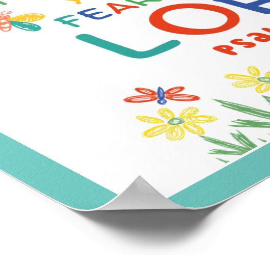 Poster Psaume 34:11 mignon vers de la bible pour les enfa (Coin)