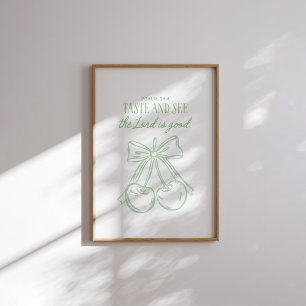 Poster Psaume 34:8 Goûtez et Voyez que le Seigneur est Bo