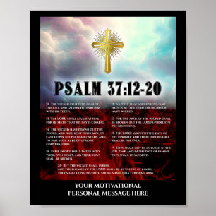 Poster Psaume 37:12 Tru 20 Méchant Et Juste
