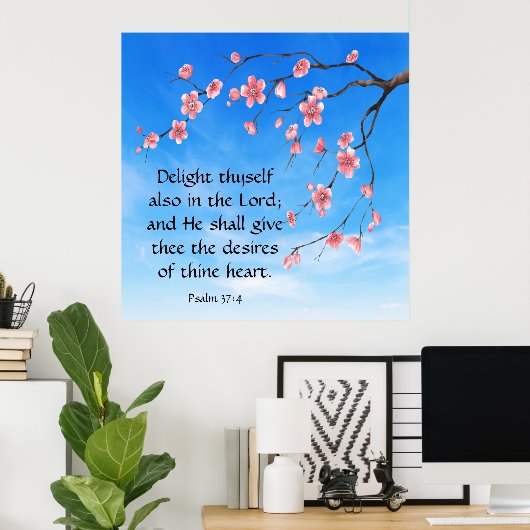 Poster Psaume 37:4 (Bureau à domicile)