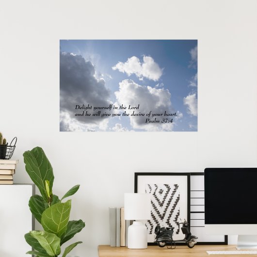 Poster Psaume 37:4 (Bureau à domicile)