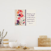 Poster Psaume 37:4 Plaisir dans l'Eternel Floral (Cuisine)