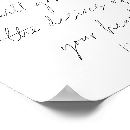 Poster Psaume 37:4 Script (Coin)