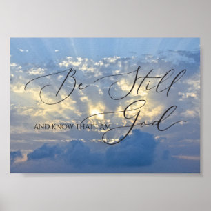 Poster Psaume 46 10, Be Still Sun Rise through Cloud
