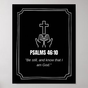 Poster Psaume 46:10 KJV Verset biblique Écriture Minimali