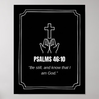 Poster Psaume 46:10 KJV Verset biblique Écriture Minimali