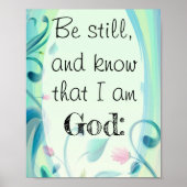 Poster Psaume 46 Soyez Encore Et Connaissez Floral Rose (Devant)