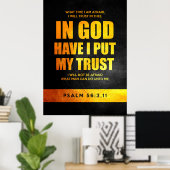 Poster Psaume 56:3,11 Verse de la Bible (Bureau à domicile)