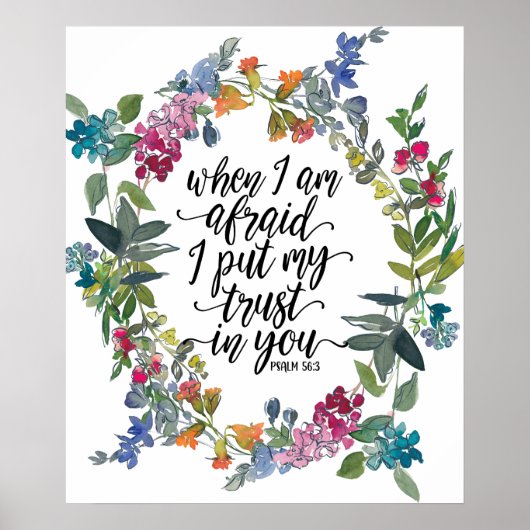 Poster Psaume 56:3 Quand j'ai peur, je te fais confiance (Devant)