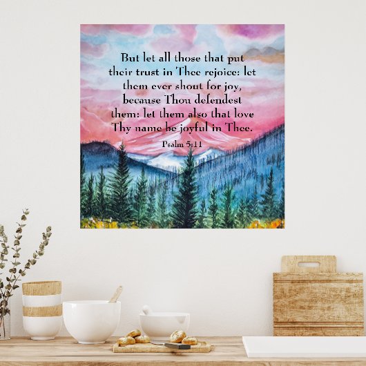 Poster Psaume 5:11 (Cuisine)